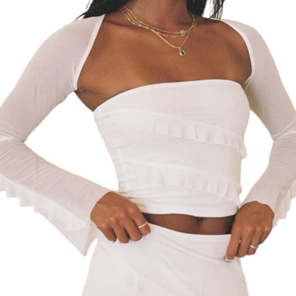Princess Polly white ruffle bolero top